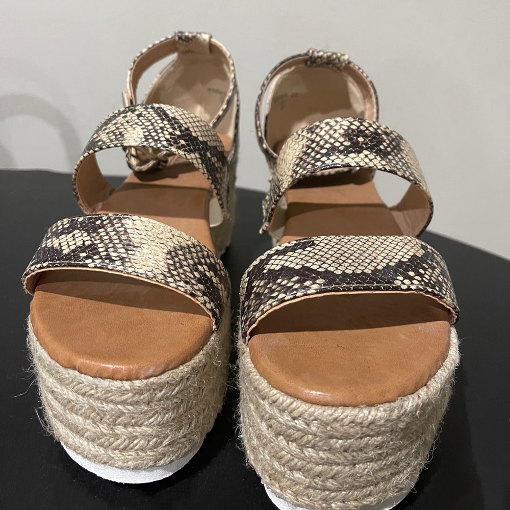 Snake Skin Platform Espadrille Sandals